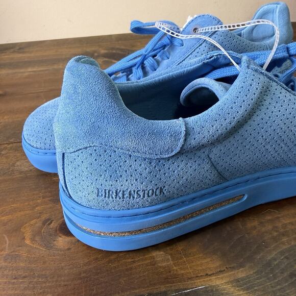 Birkenstock Bend Low Suede Leather Shoes Blue Embossed EU 42 US Women's 11 NWOB - Picture 8 of 15